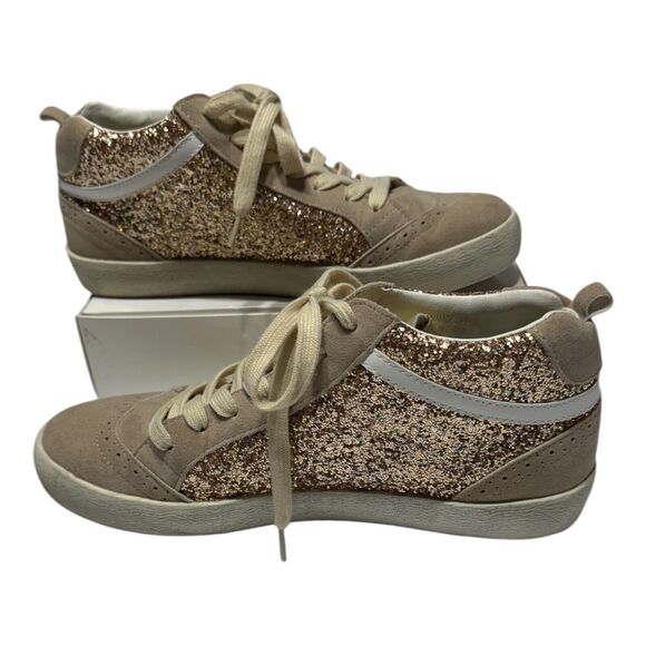 Mi.iM‎ Gold Glitter Sneaker With Star Applique Women's 7.5 Miracle Miles Design - Picture 4 of 16